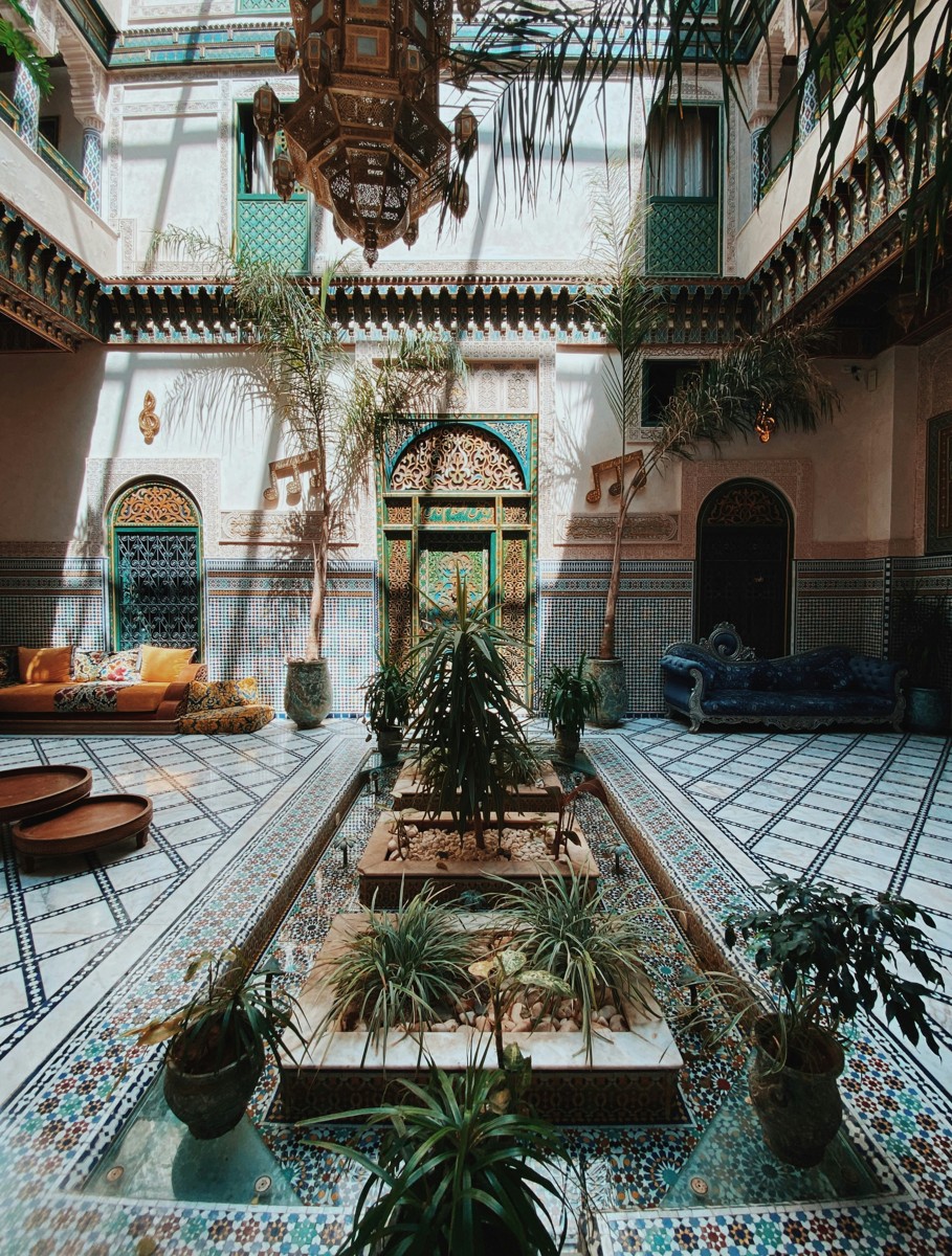 Riads: Traditional Moroccan houses built around central courtyards