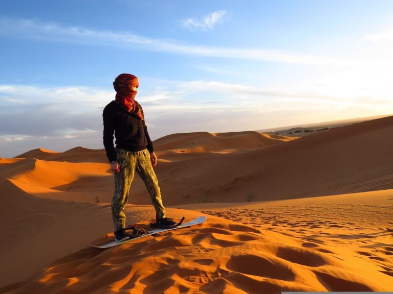 Sandboarding, Merzouga, Morocco