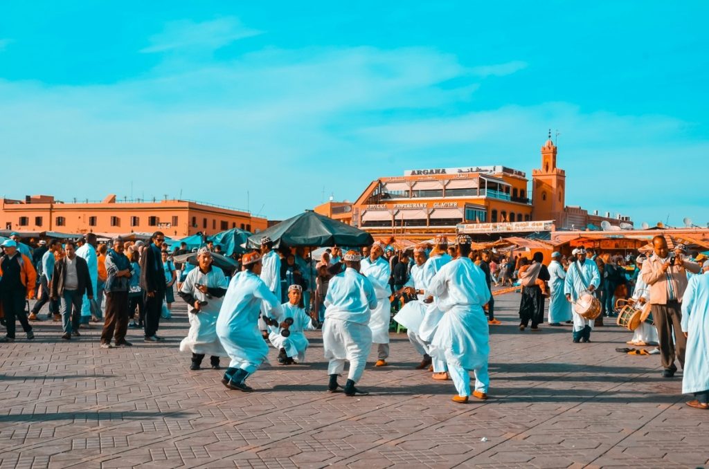 Storytelling in Jemaa el-FnaaStorytelling in Jemaa el-Fnaa, Marrakech, Morocco